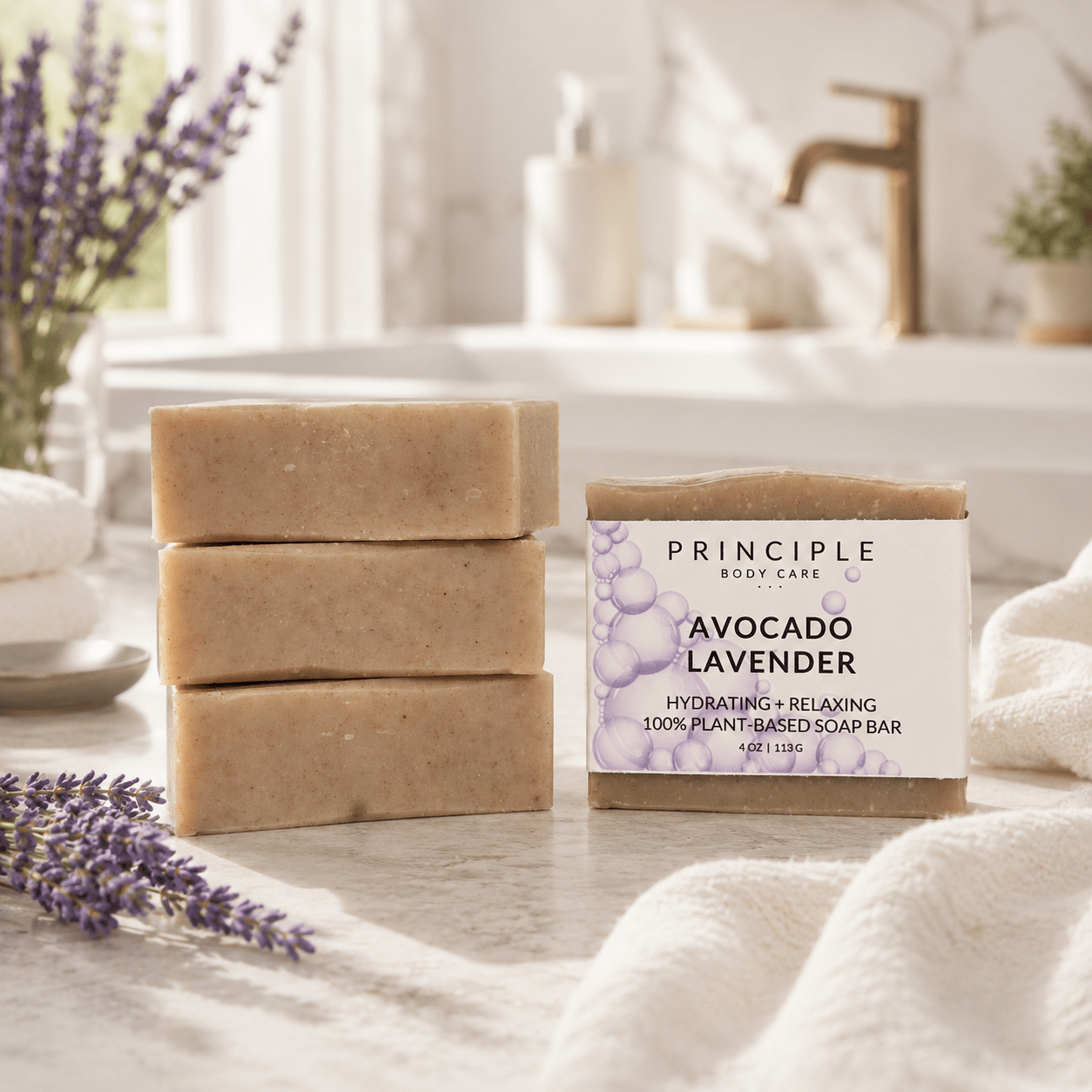 Avocado + Lavender Soap Bar - P R I N C I P L E