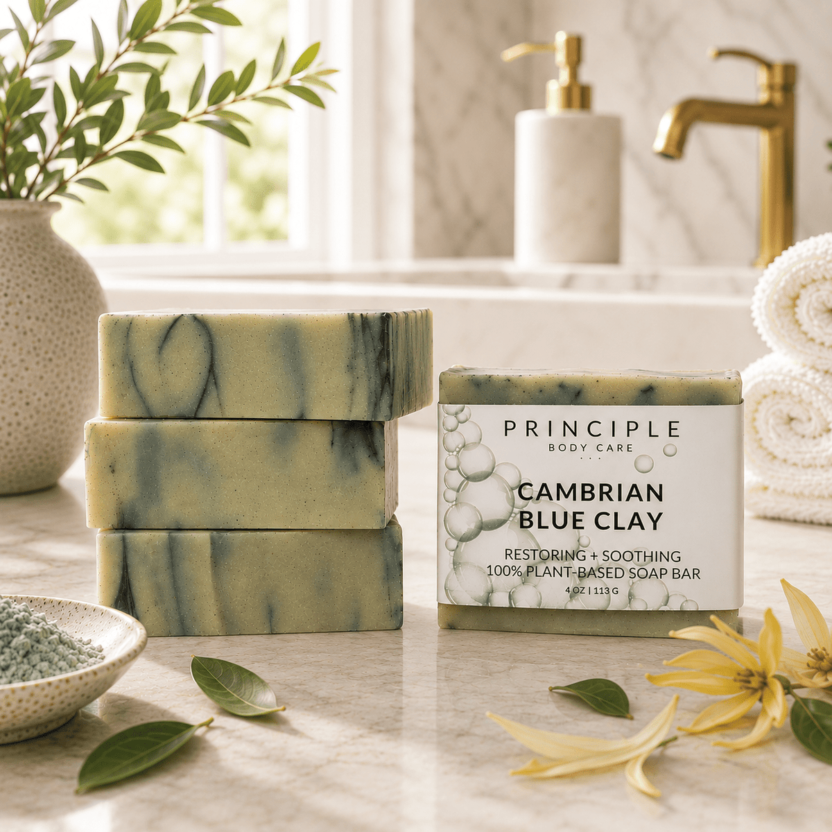 Cambrian Blue Clay Soap Bar - P R I N C I P L E