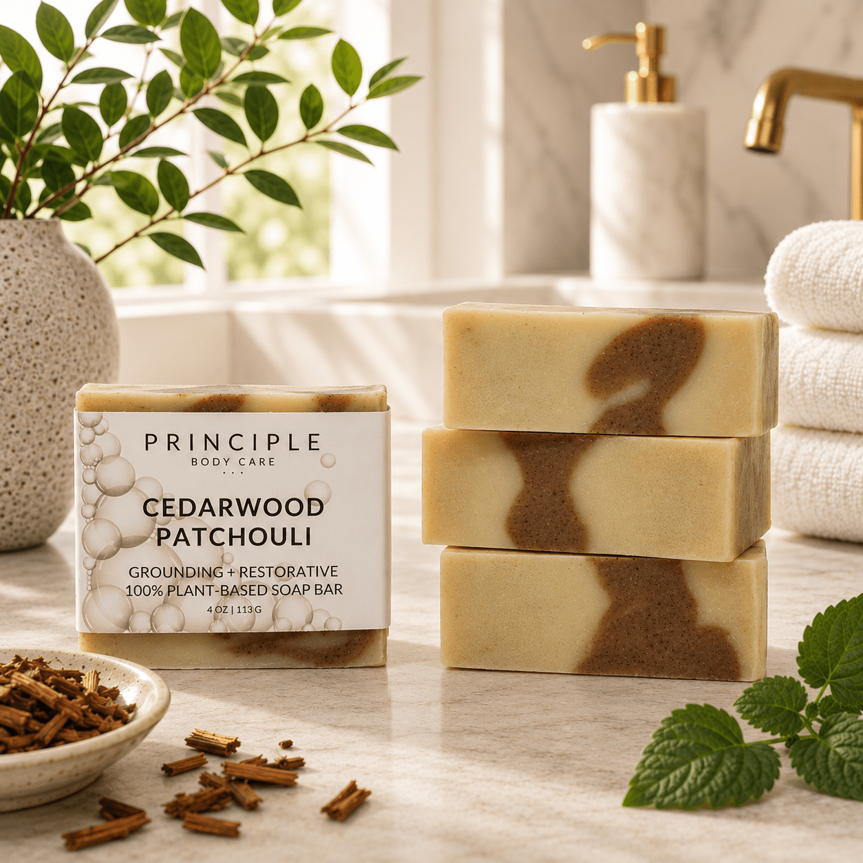 Cedarwood + Patchouli Soap Bar - P R I N C I P L E