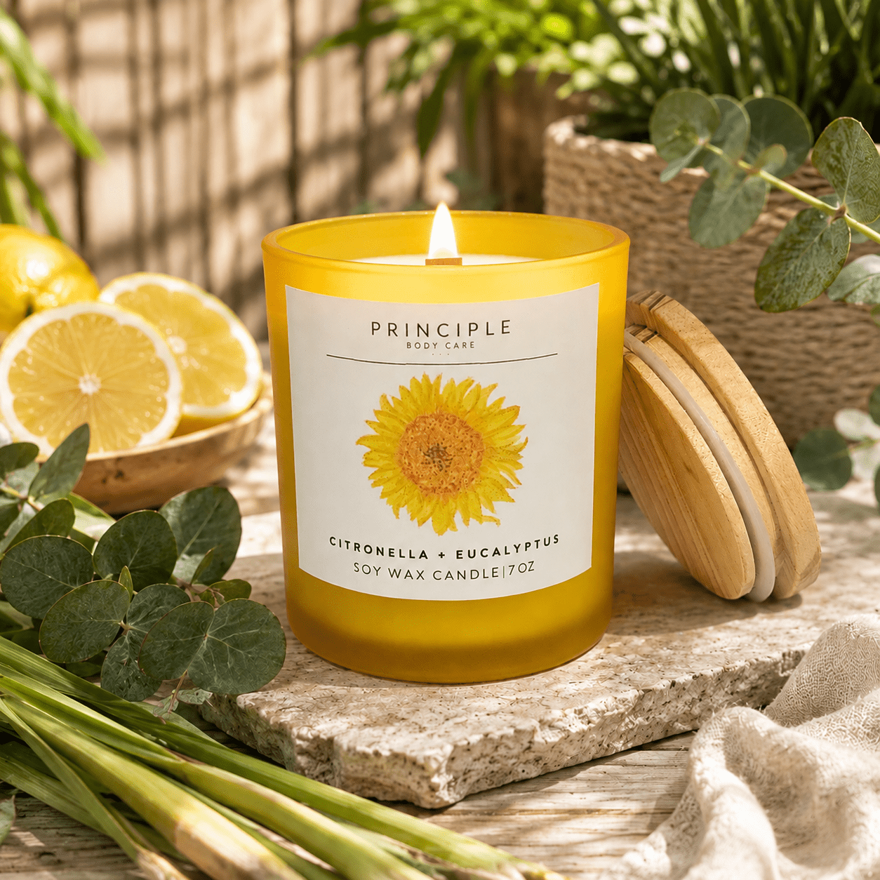 Citronella + Eucalyptus Soy Wax Candle - P R I N C I P L E