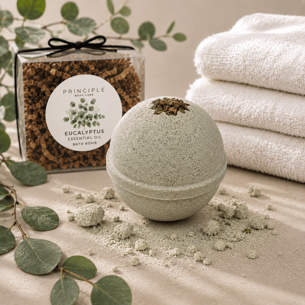 Eucalyptus Essential OIl Bath Bomb - P R I N C I P L E