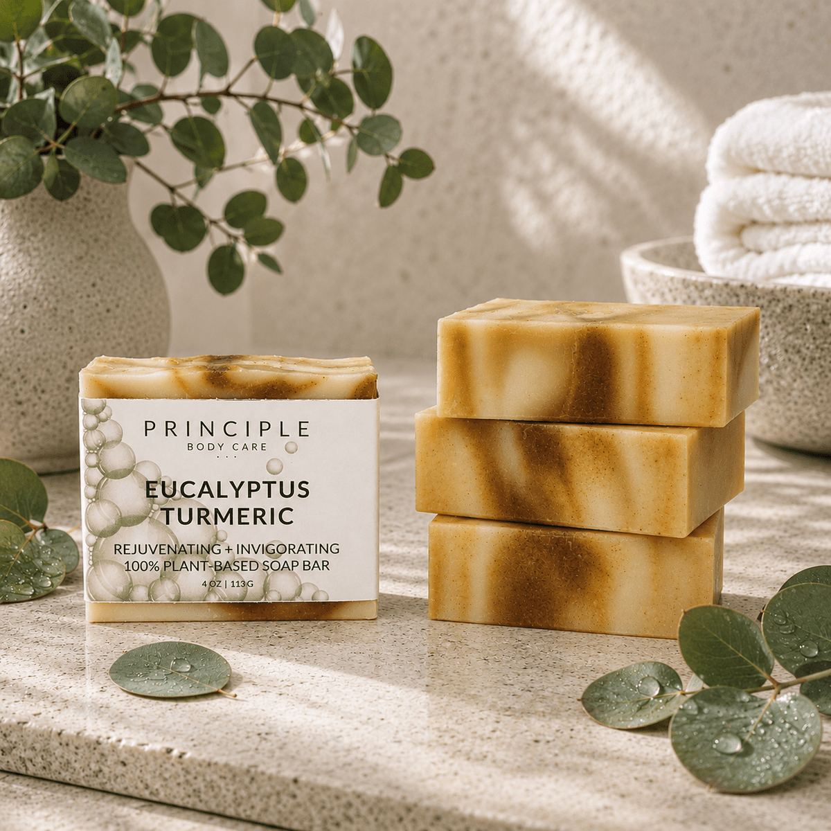 Eucalyptus + Turmeric Soap Bar - P R I N C I P L E