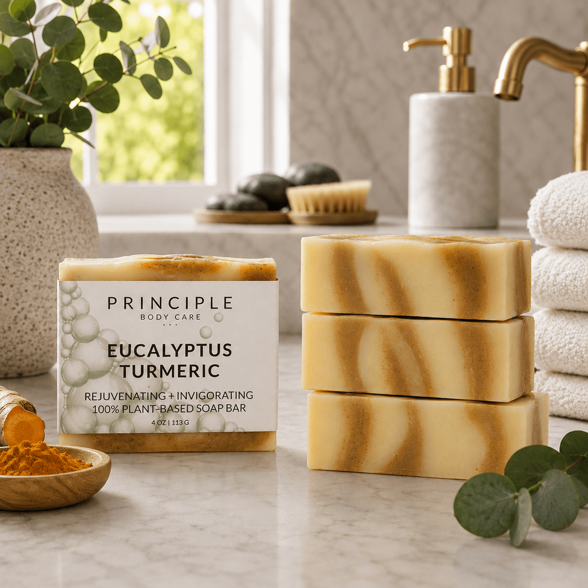 Eucalyptus + Turmeric Soap Bar - P R I N C I P L E