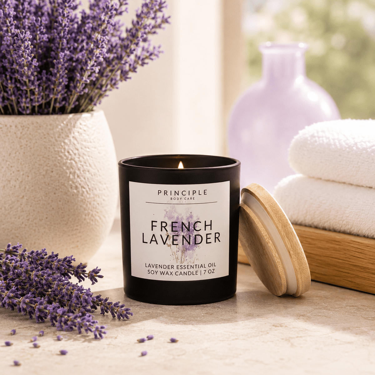 French Lavender Soy Wax Candle - P R I N C I P L E