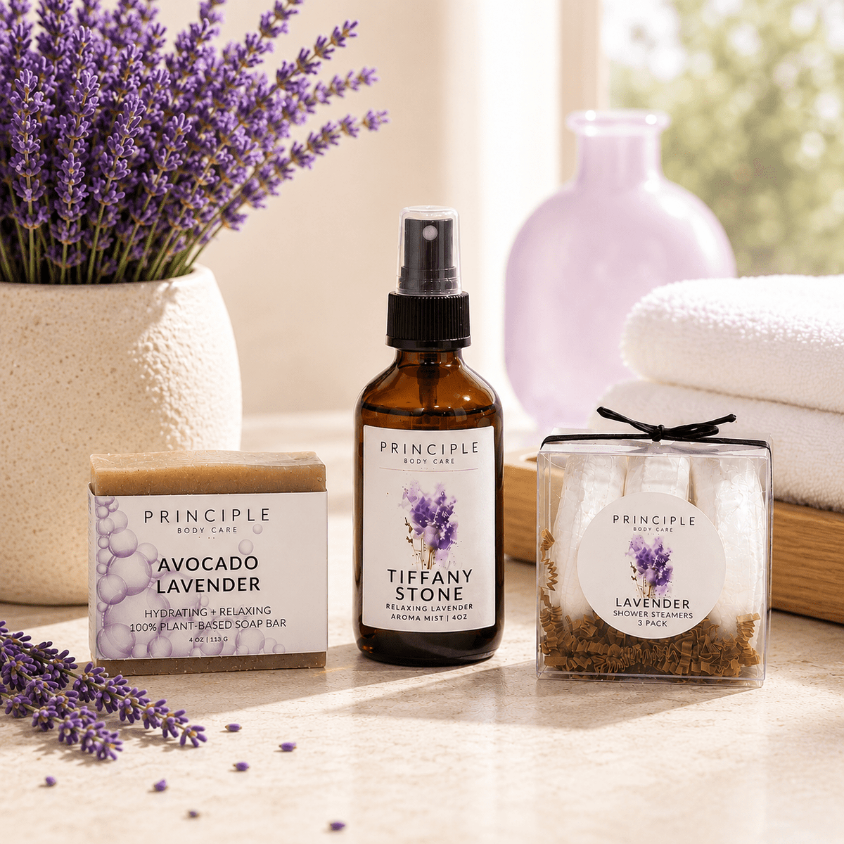 Lavender Essential Oil Gift Set` - P R I N C I P L E