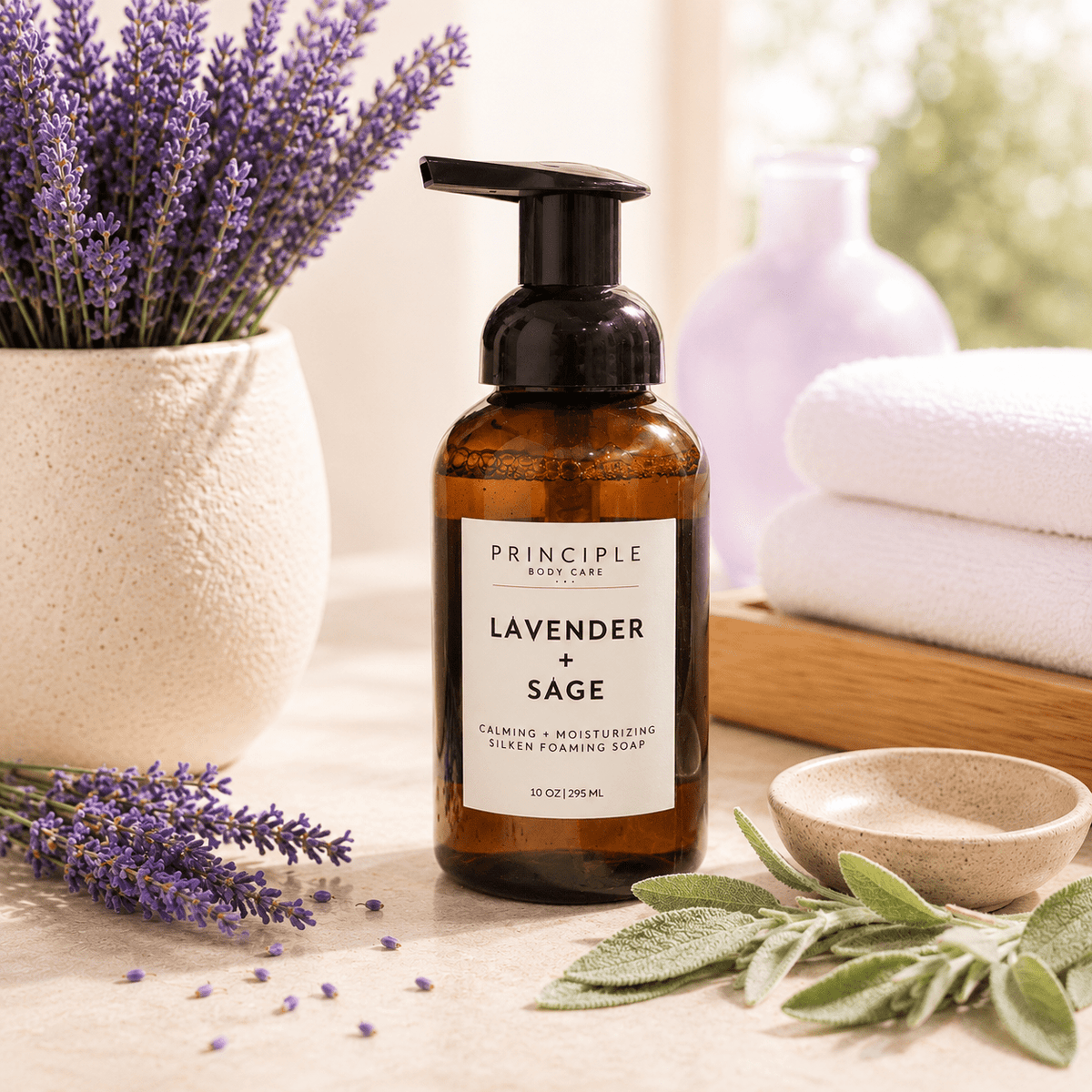 Lavender + Sage Silken Foaming Soap - P R I N C I P L E
