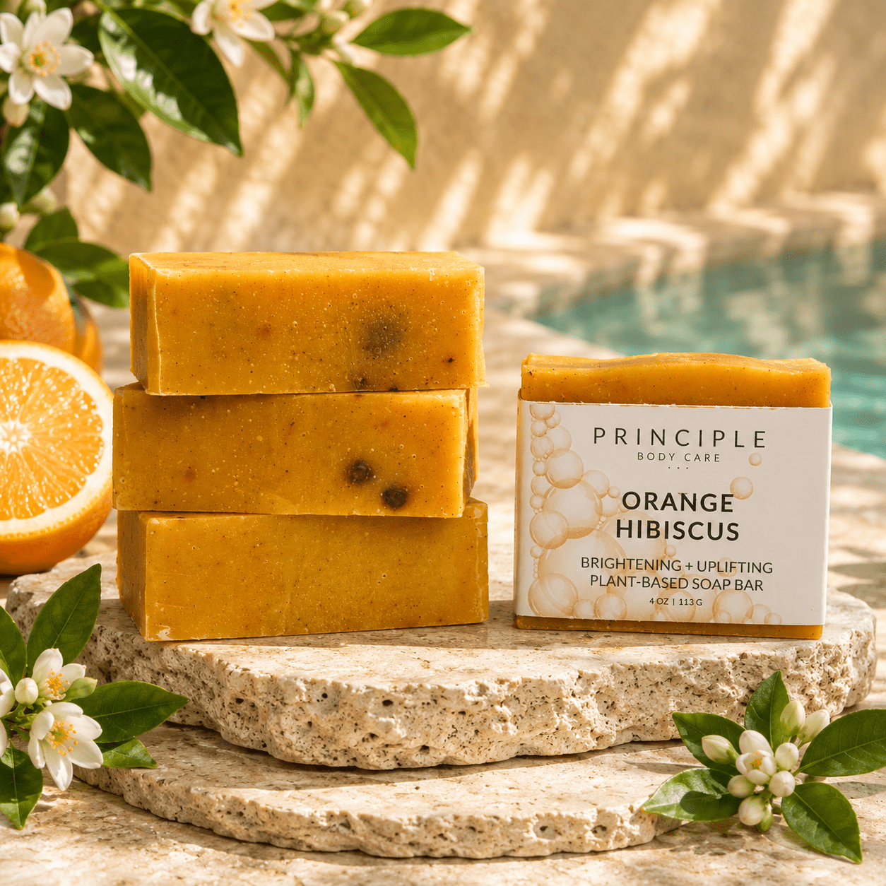 Orange + Hibiscus Soap Bar - P R I N C I P L E