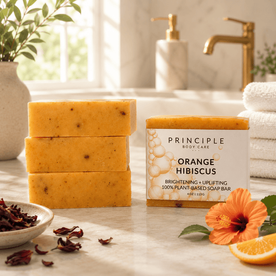 Orange + Hibiscus Soap Bar | Brighten & Uplift | Principle Body