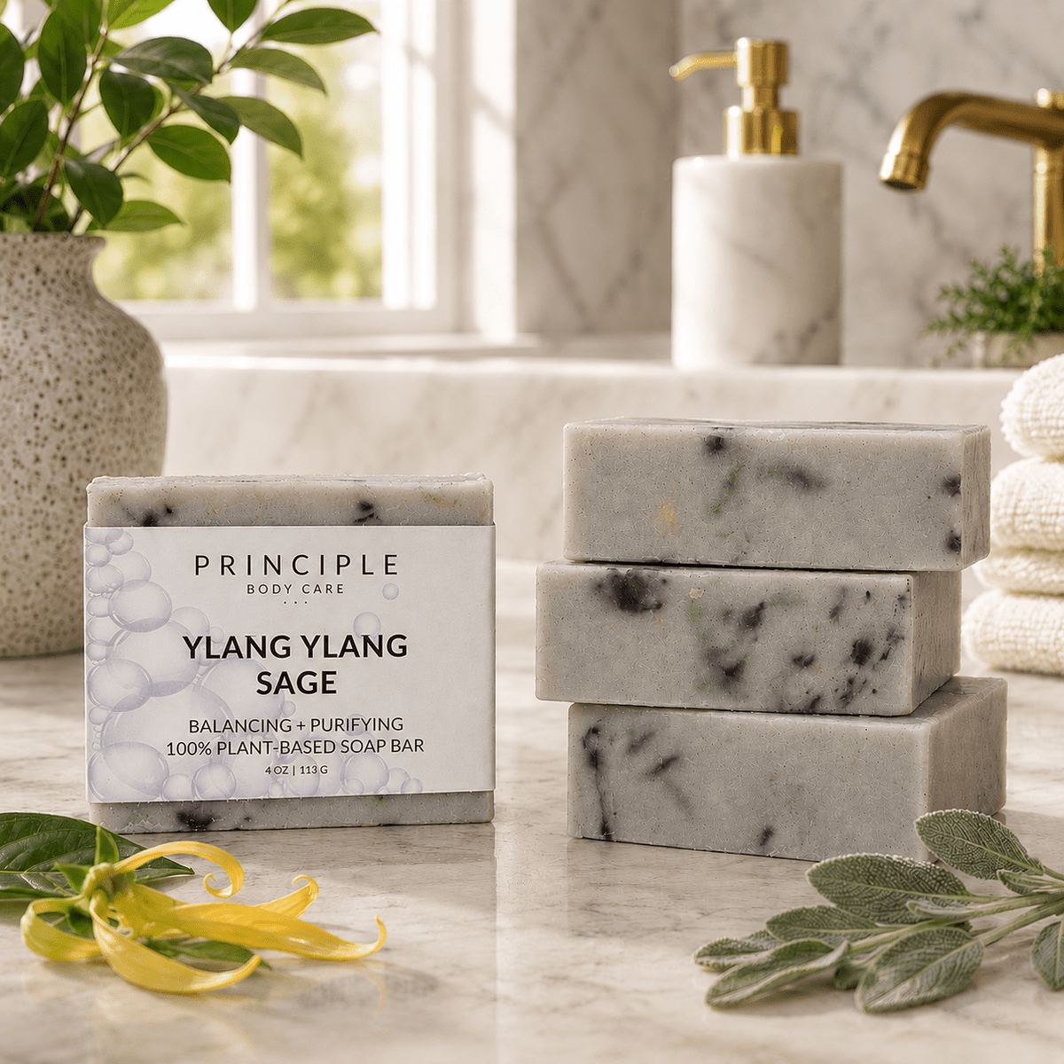 Ylang Ylang + Sage Soap Bar - P R I N C I P L E