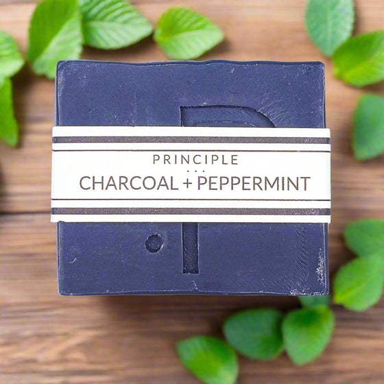 Charcoal + Peppermint Soap Bar - P R I N C I P L E